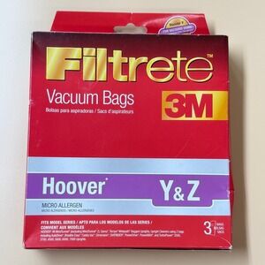 Filtrete Vacuum Bags Hoover 3-Pack Red New Micro Allergen Type Y & Z